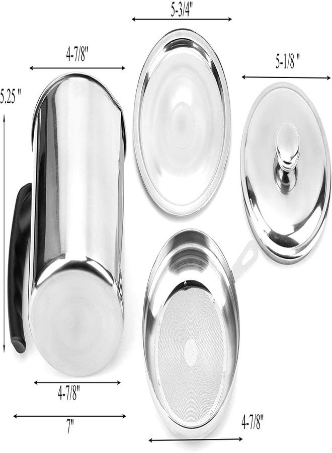 Orrda Oil Strainer Filter for Cooking | Stainless Steel Oil Storage Pot with Handle and Lid | Cooking Oil Fat Separator for Filter Oil Storage Jar Strainer (1.2 Liter_Silver) - Image 2